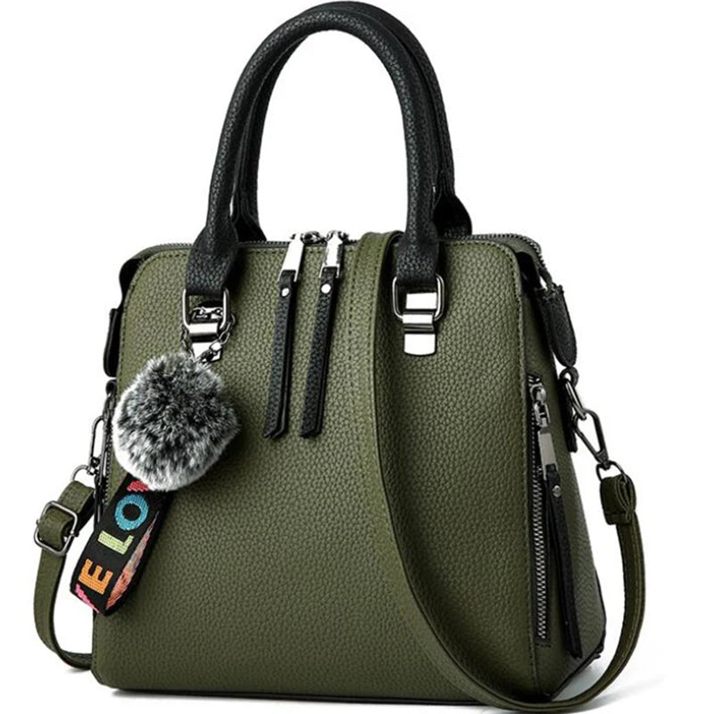 Solid Color Flap Shoulder Bag
