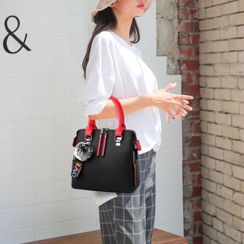 Solid Color Flap Shoulder Bag