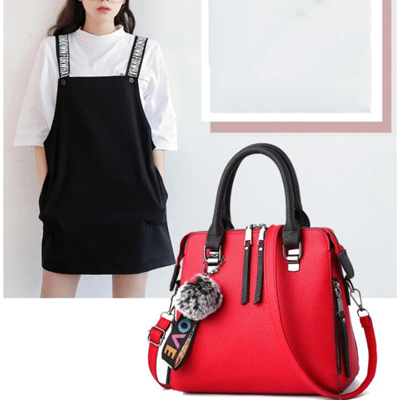 Solid Color Flap Shoulder Bag