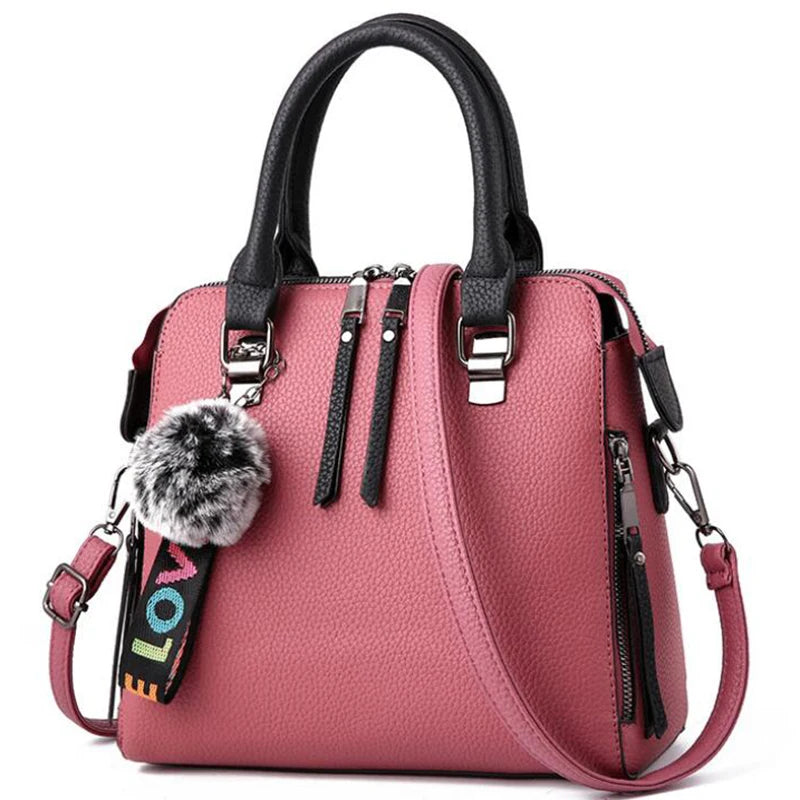 Solid Color Flap Shoulder Bag
