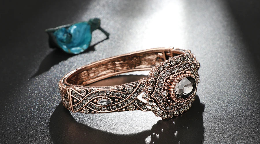 Gray Crystal Boho Bracelet”