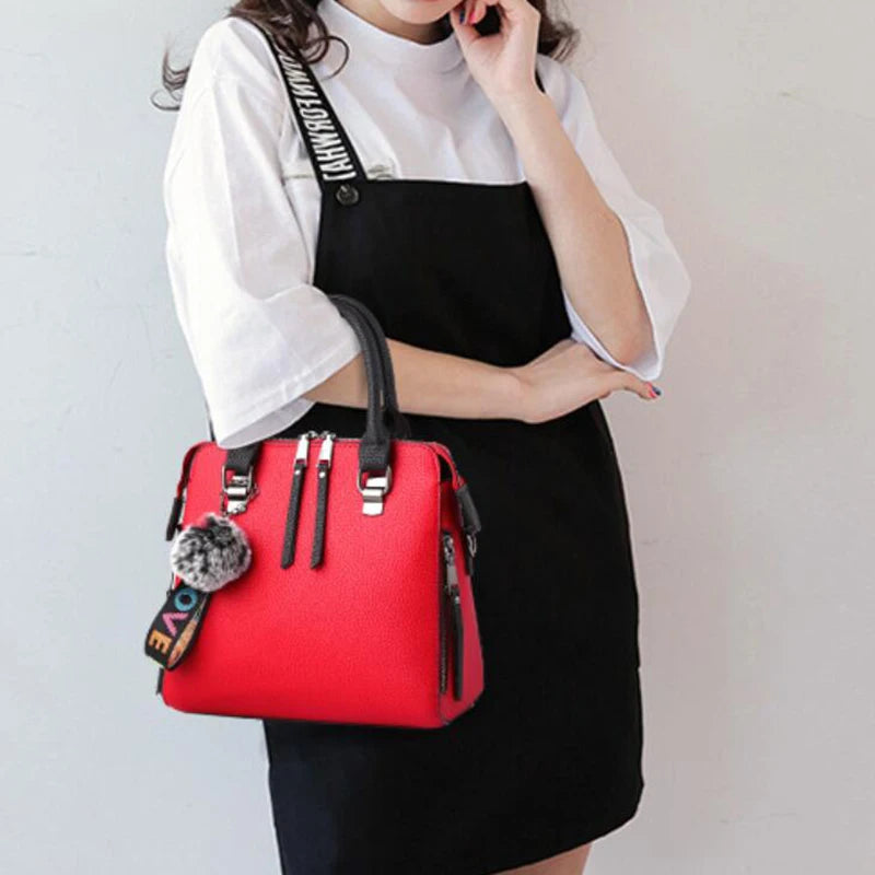 Solid Color Flap Shoulder Bag