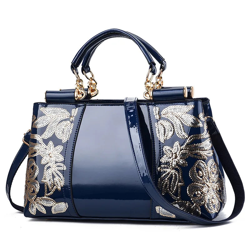 Embroidery Leather Shoulder Bag