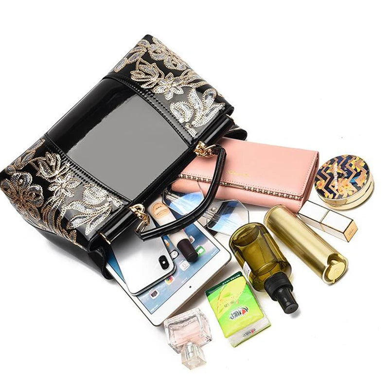 Embroidery Leather Shoulder Bag