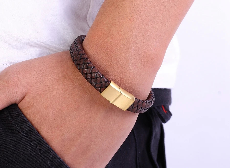 Brown Leather Bracelet for Men