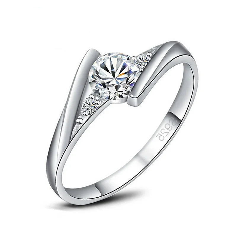 925 Silver Dazzling Zircon Promise Ring