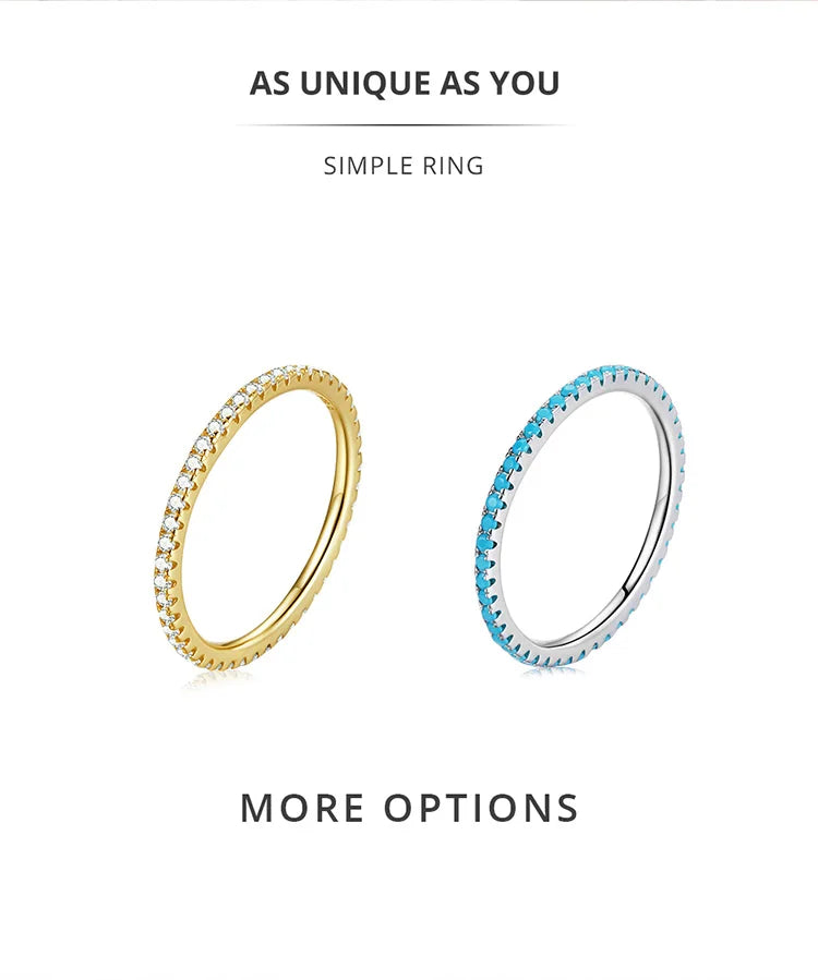 “Bamoer Gold Plated Sterling Silver Ring with Zircon Stones”