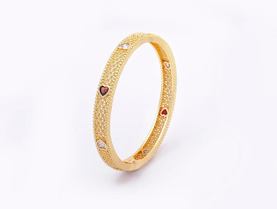 "Luxury CZ Gold Plated Bangle – Stackable Women’s Bracelet