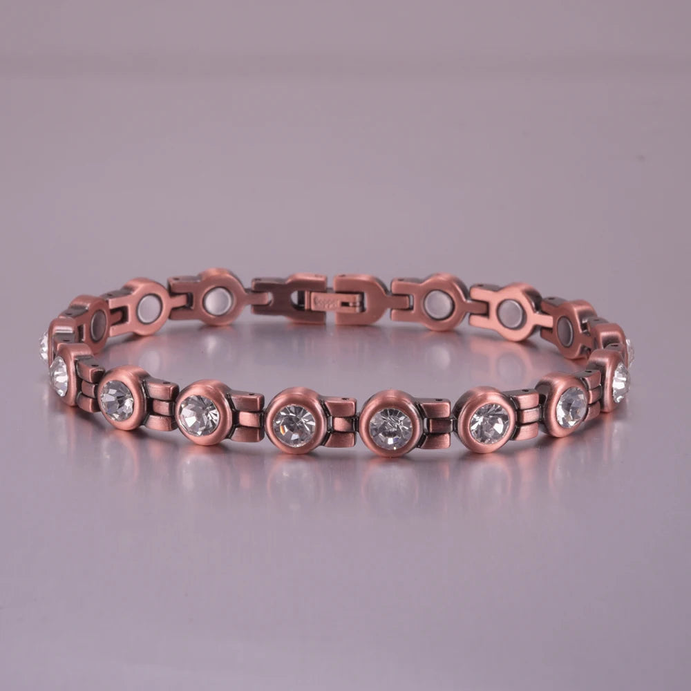 Magnetic Copper CZ Bracelet for Women”