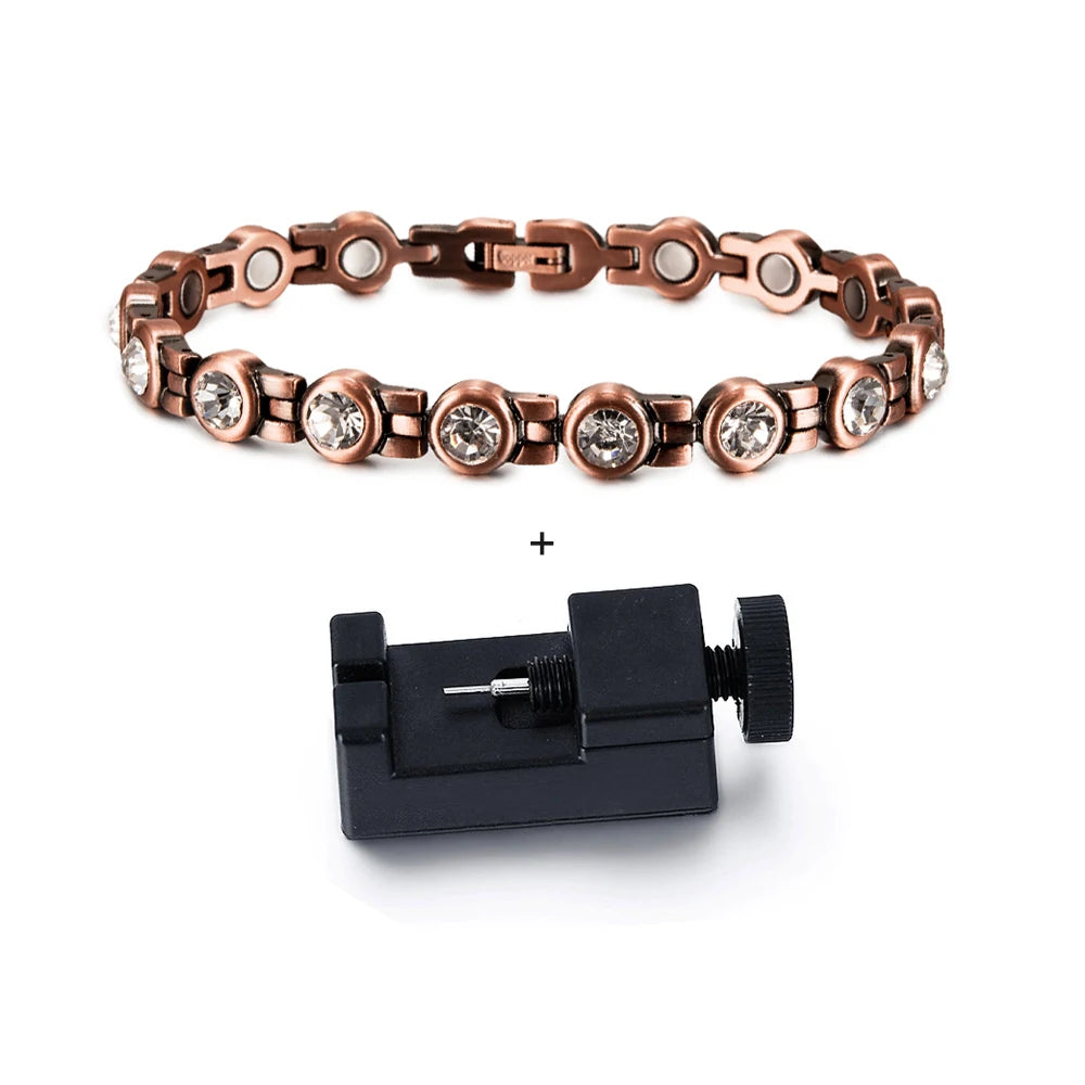 Magnetic Copper CZ Bracelet for Women”