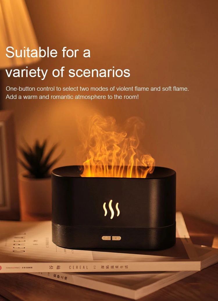 Kinscoter Aroma Diffuser – Ultrasonic Cool Mist & Flame LED Lamp