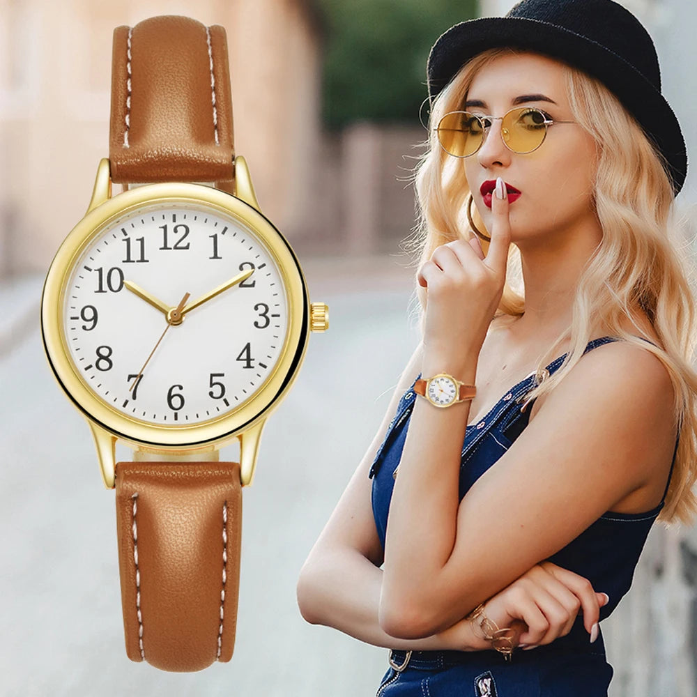 Women’s Fashion Quartz Watch – Easy Read, PU Strap