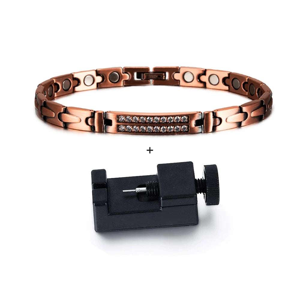Magnetic Copper CZ Bracelet for Women”