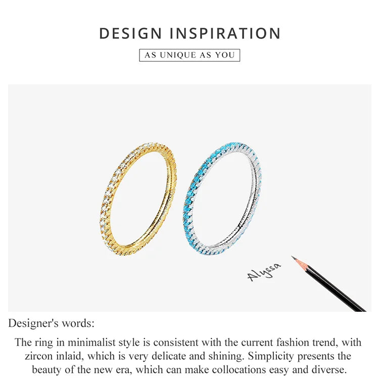 “Bamoer Gold Plated Sterling Silver Ring with Zircon Stones”