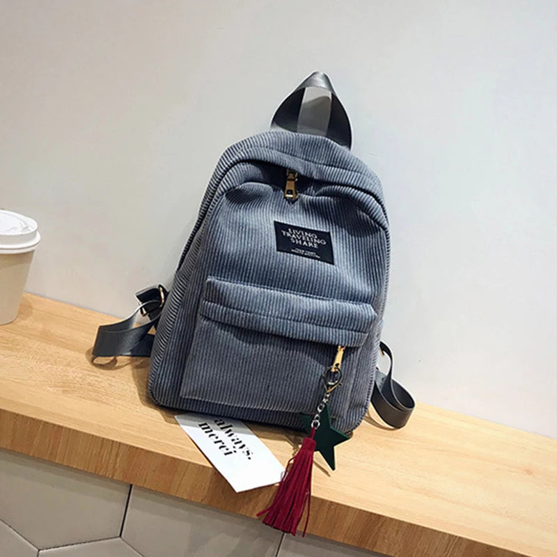 Casual Corduroy Backpack