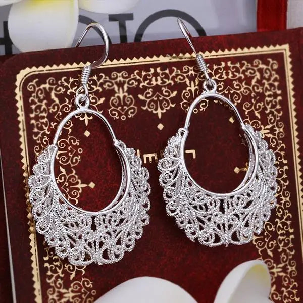 Luxury 925 Sterling Silver Vintage Earrings