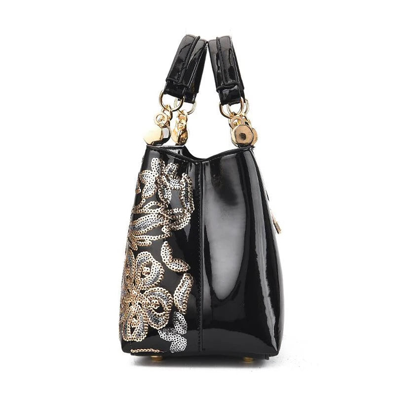 Embroidery Leather Shoulder Bag