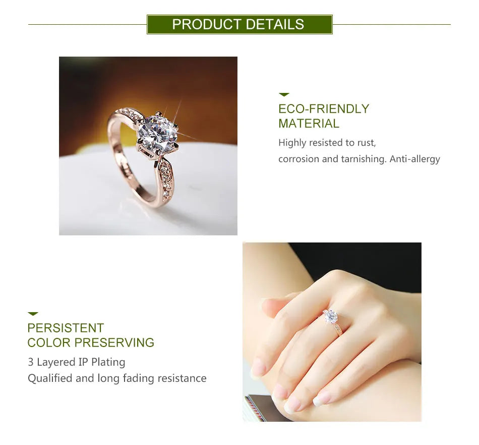 925 Silver Infinity CZ Ring Seedding Jewelry Party Gift
