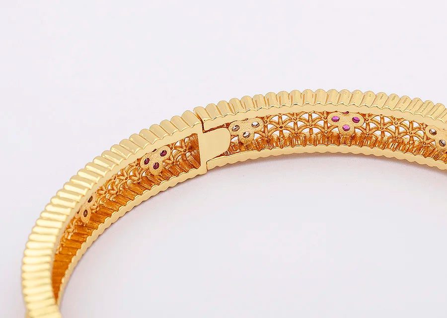 "Luxury CZ Gold Plated Bangle – Stackable Women’s Bracelet