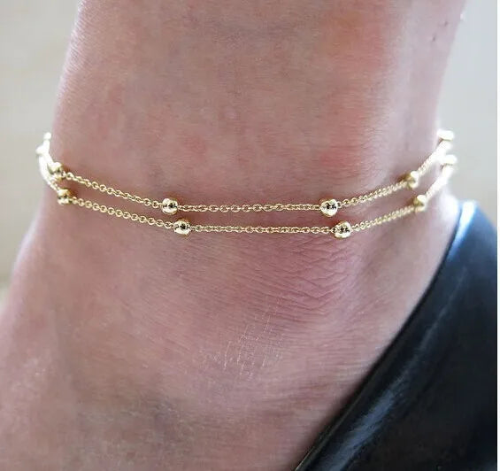 Butterfly Pendant Anklet, Gold & Silver