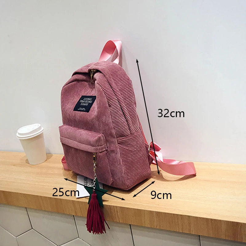 Casual Corduroy Backpack