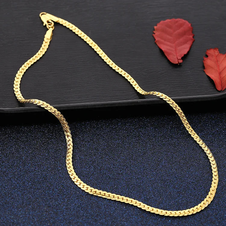925 Silver & 18K Gold 6MM Chain Jewelry Set