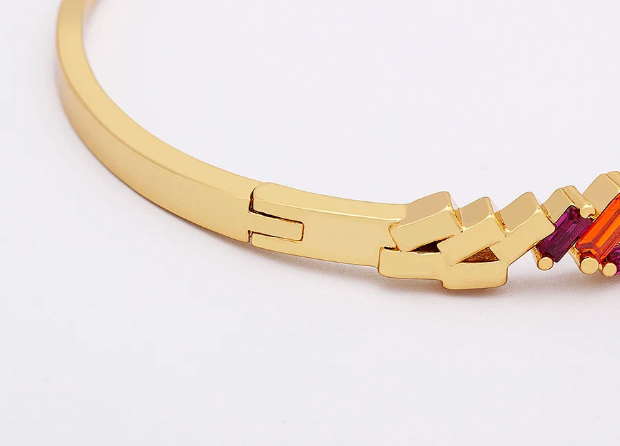 "Luxury CZ Gold Plated Bangle – Stackable Women’s Bracelet