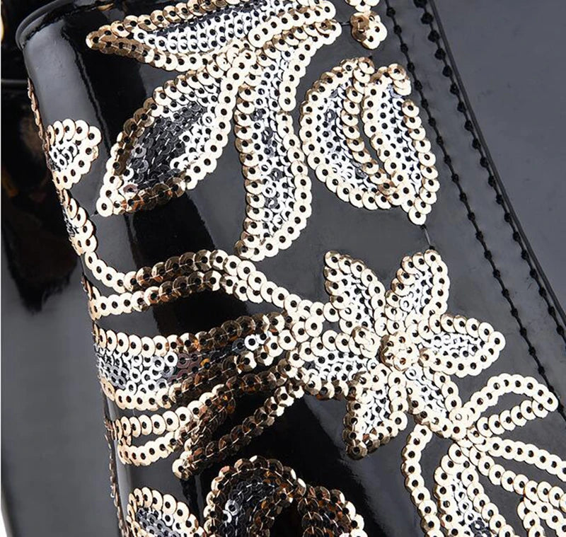 Embroidery Leather Shoulder Bag