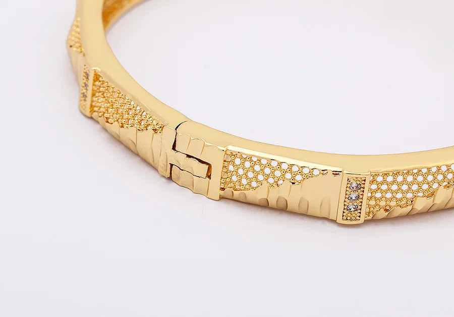 "Luxury CZ Gold Plated Bangle – Stackable Women’s Bracelet