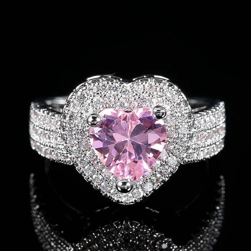 “Kinel Rose Gold Floral Zircon Ring”