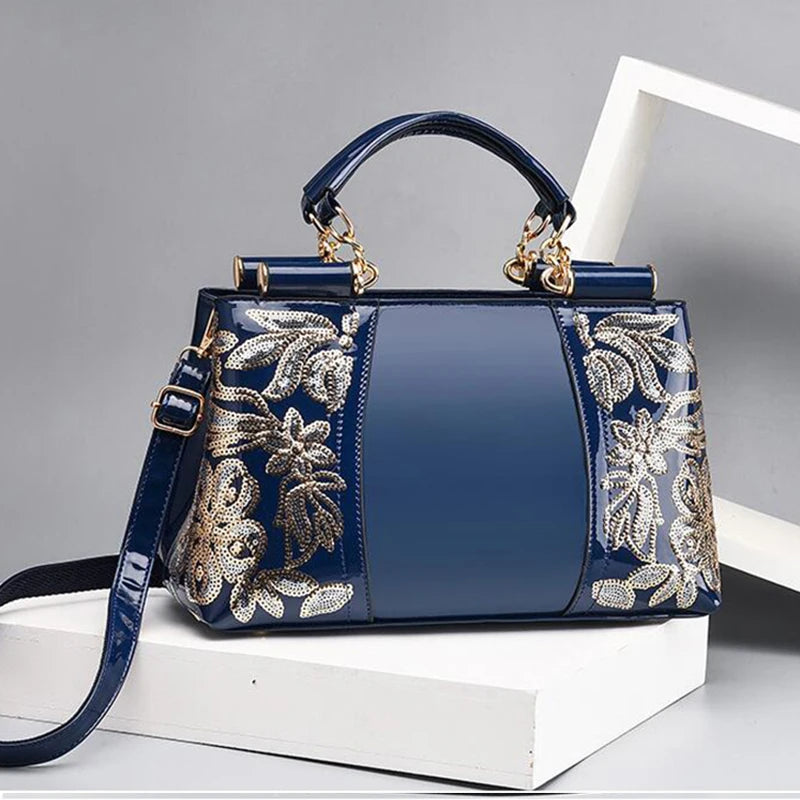 Embroidery Leather Shoulder Bag