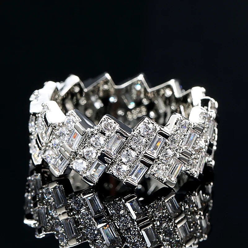 Kinel Rose Gold Geometry Zircon Ring”