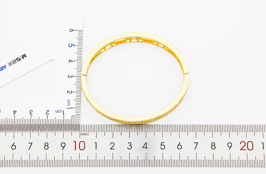 "Luxury CZ Gold Plated Bangle – Stackable Women’s Bracelet