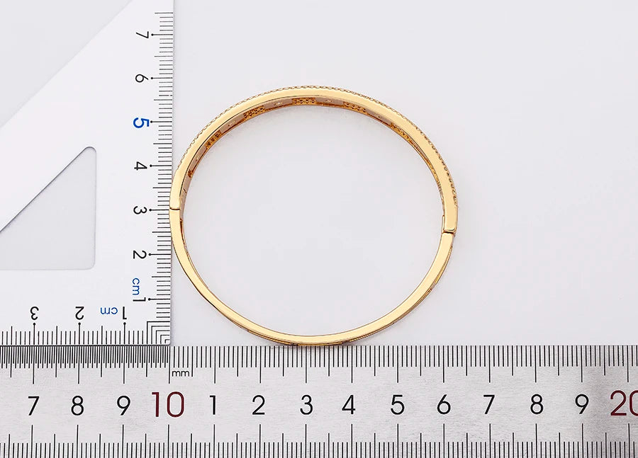 "Luxury CZ Gold Plated Bangle – Stackable Women’s Bracelet