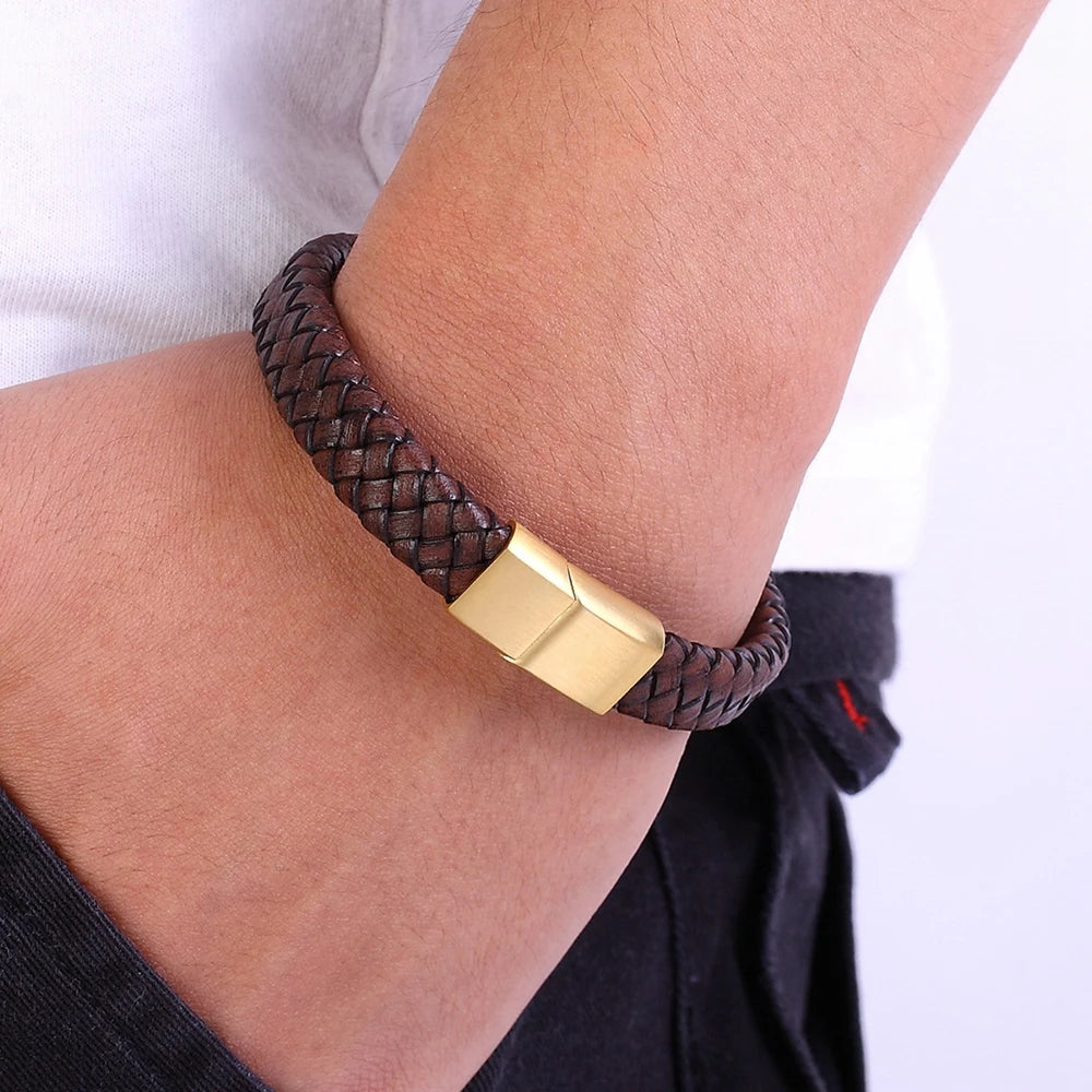 Brown Leather Bracelet for Men