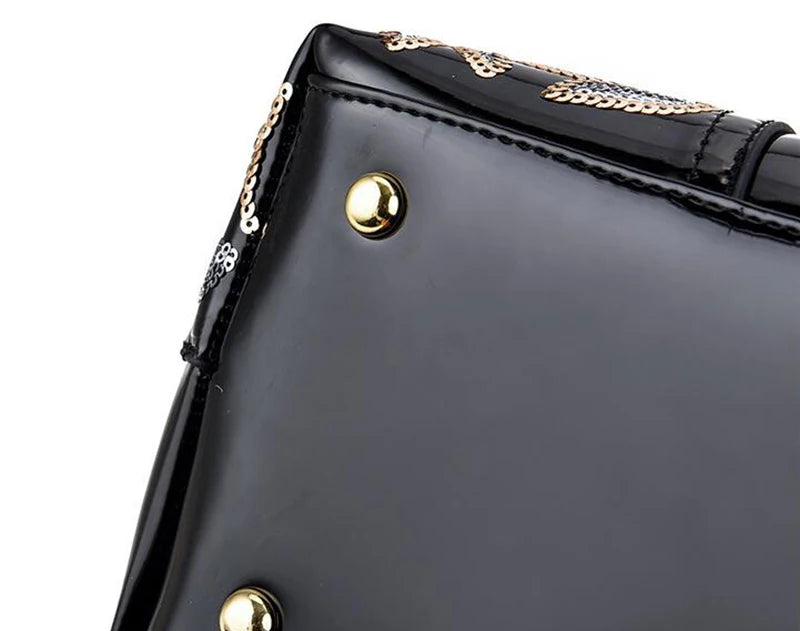 Embroidery Leather Shoulder Bag