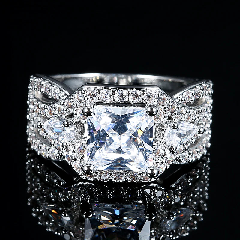 “Kinel Rose Gold Floral Zircon Ring”