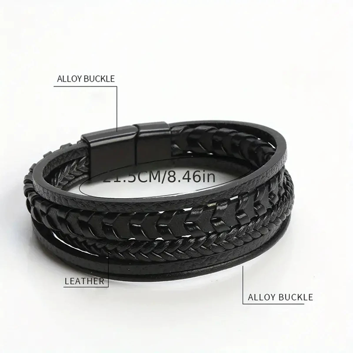 "Men’s Vintage Leather Rope Bracelet