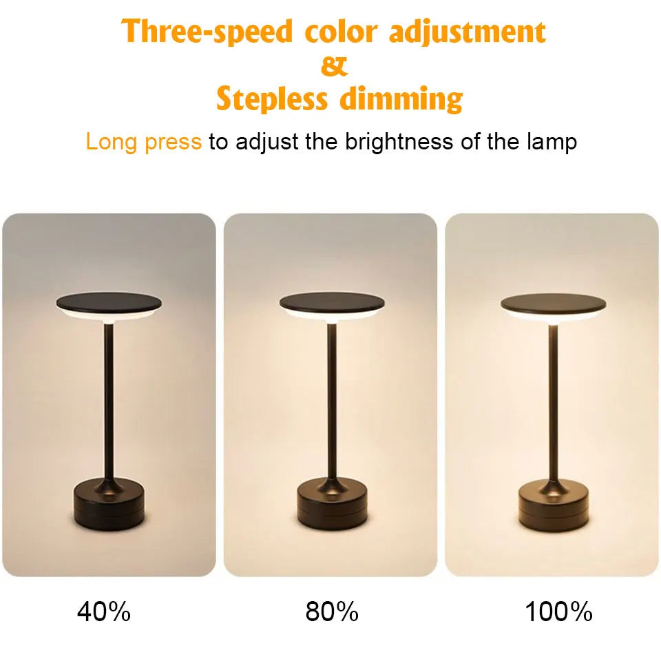 LED Table Lamp with Touch Sensor, USB Rechargeable