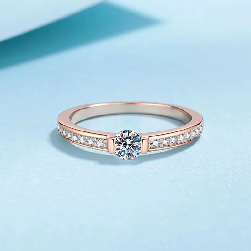 Tezzc 0.3ct D Color Moissanite Eternity Ring