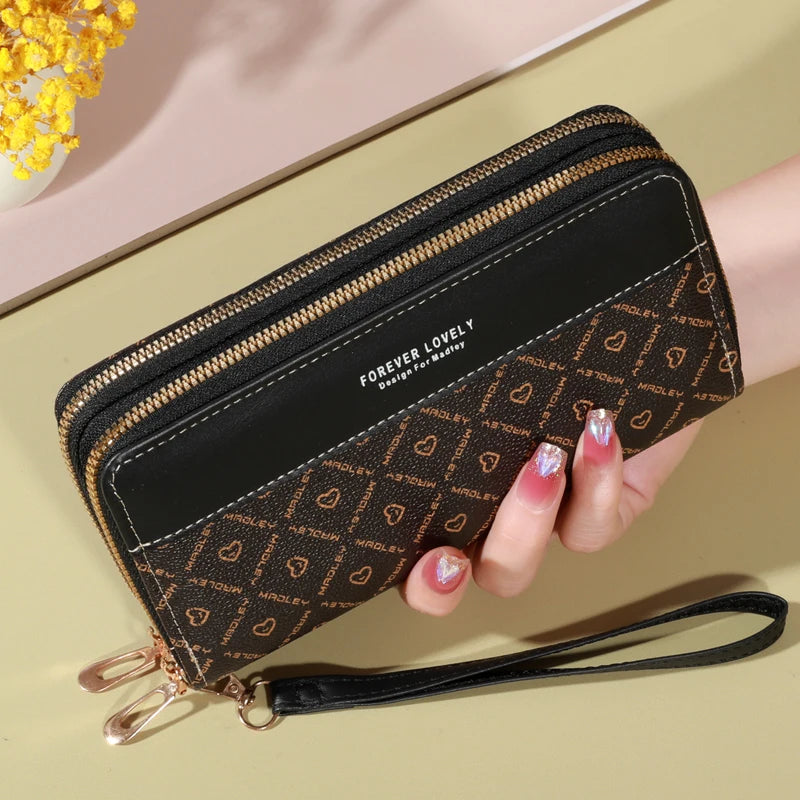 Classic Large Capacity Clutch Wallet with Zipper