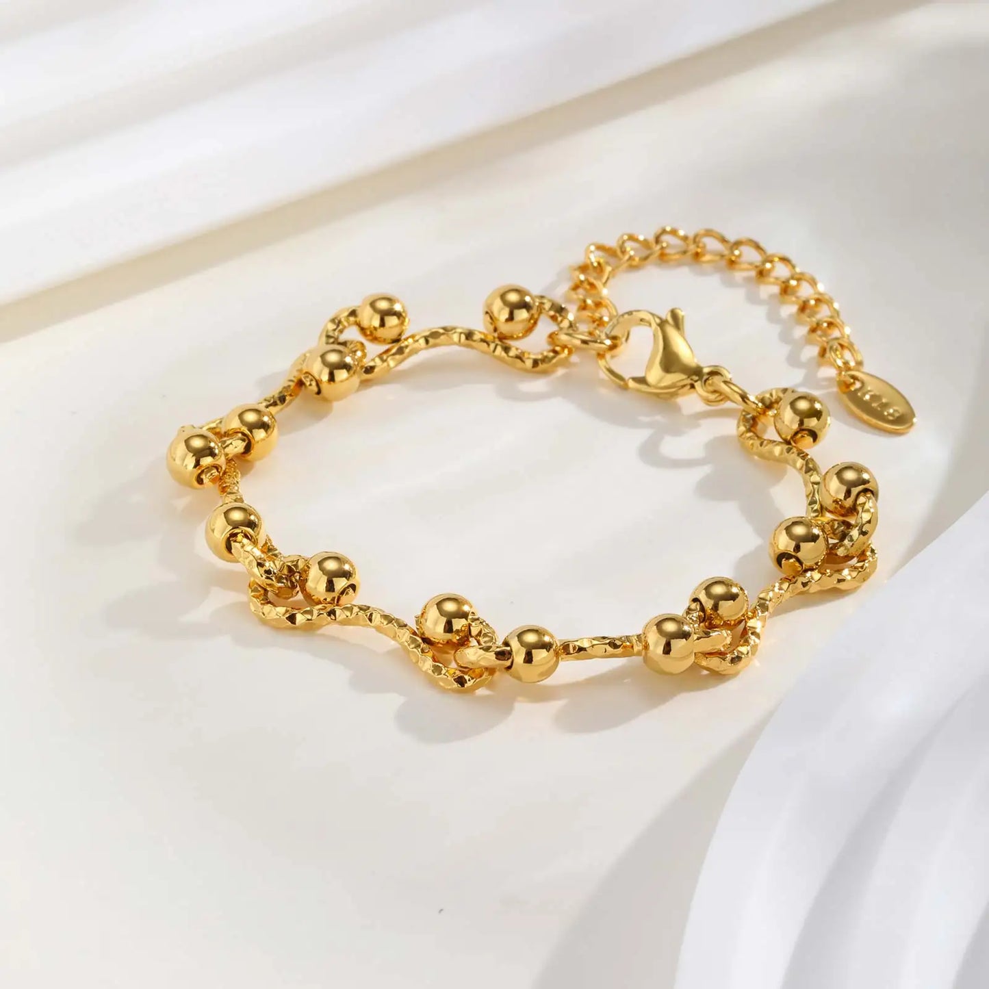 18K Gold-Plated Chunky Stainless Steel Bracelet