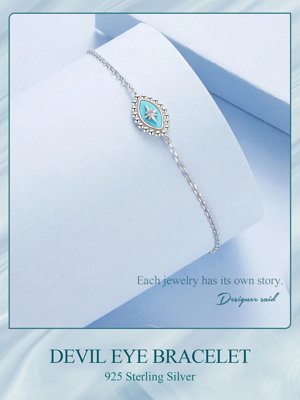 Sterling Silver Evil Eye Bracelet for Women”