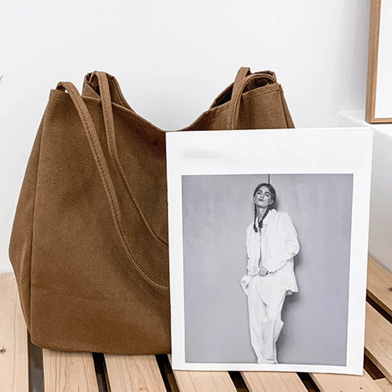 Large Canvas Shopper Tote