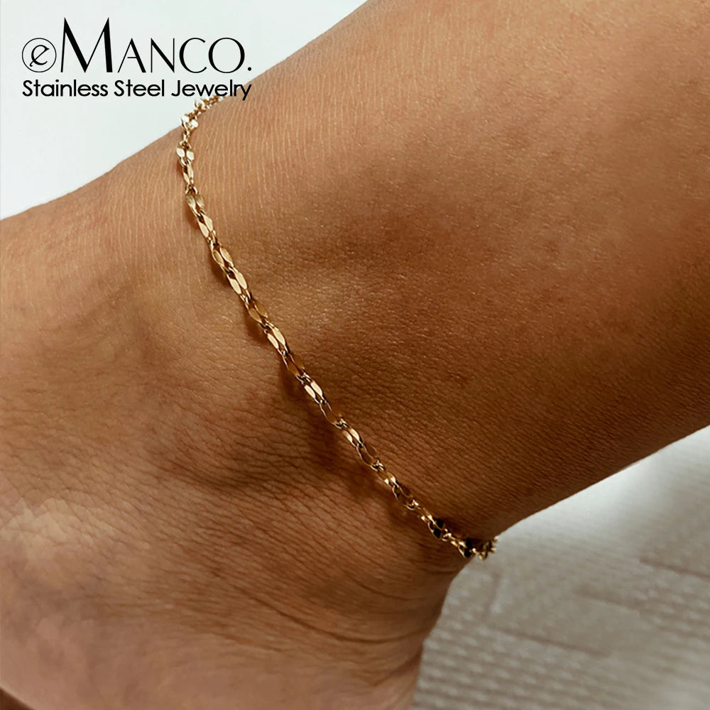 eManco Gold Plated Adjustable Lace Chain Anklet