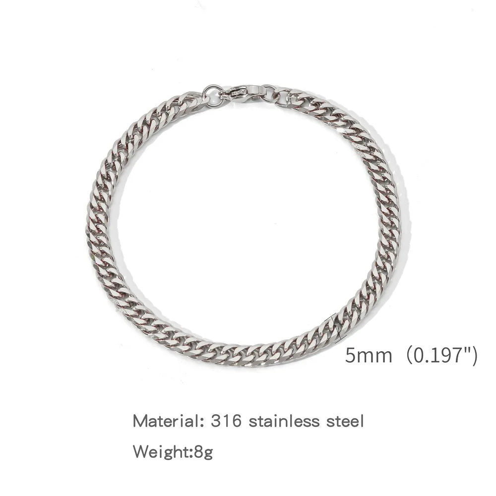 "Trendy Silver NK Chain Bracelet – Unisex Stainless Steel Jewelry"