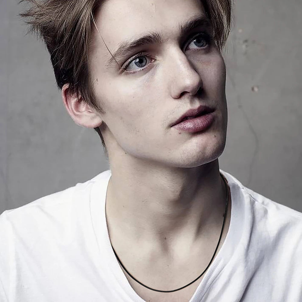 KISS MANDY 925 Silver Italian Leather Cord Necklace