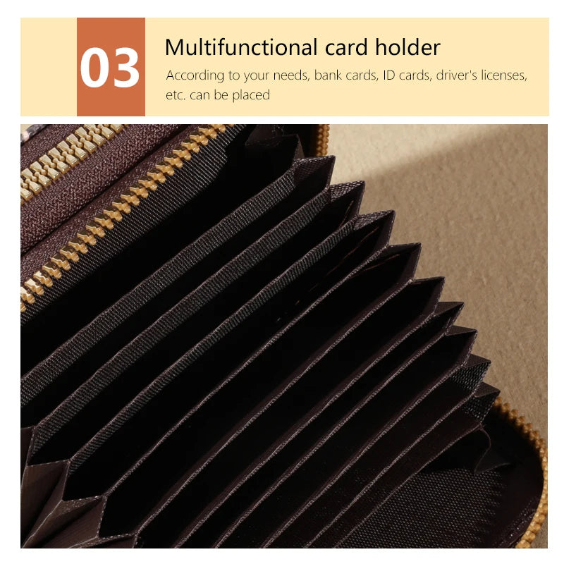 Chic Vintage Women’s Zipper Wallet with Coin Purse