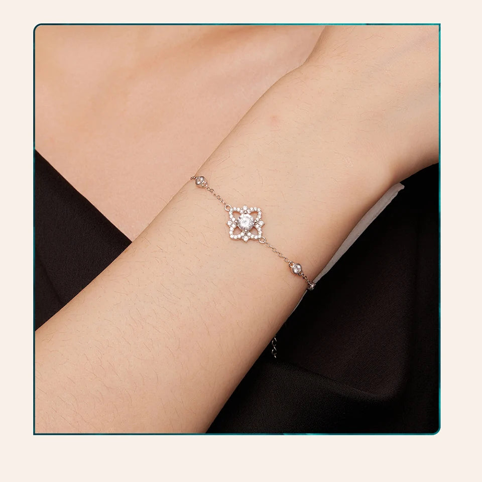 “0.5CT Moissanite Sterling Silver Bracelet for