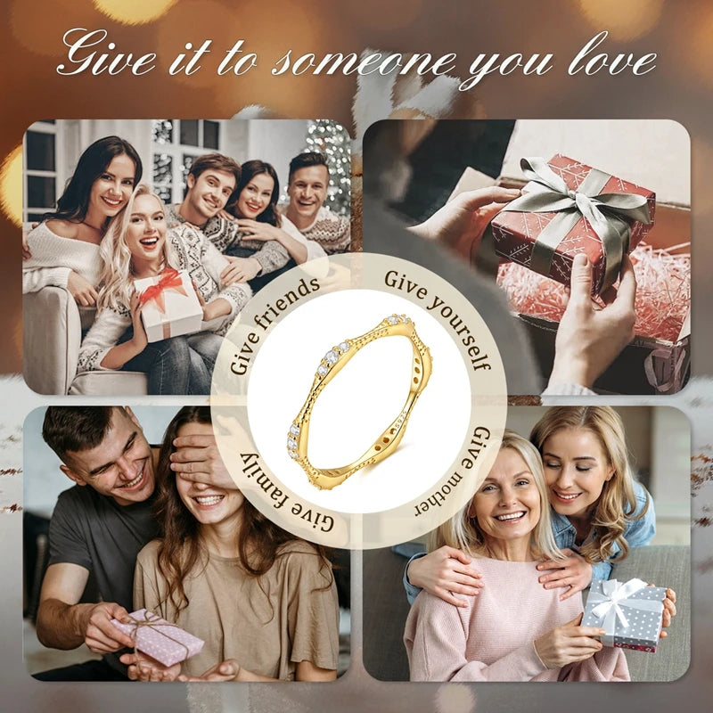 925 Silver Infinite Love Star Moon Ring – Zircon Gift"